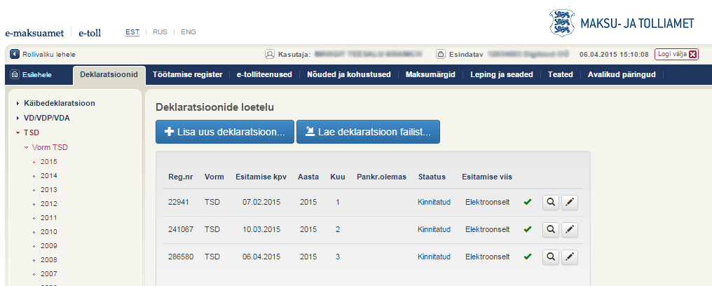 emta deklaratsioonid