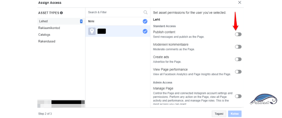 Facebook Ads Manager lisa inimene 2 - info@assistent.ee