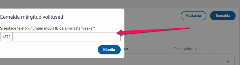 kinnista volituste eemaldamine