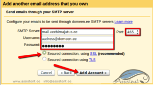 Add another gmail - info@assistent.ee +372 5680 0084
