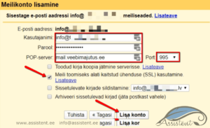 Gmail meilikonto lisamine - info@assistent.ee +372 5680 0084