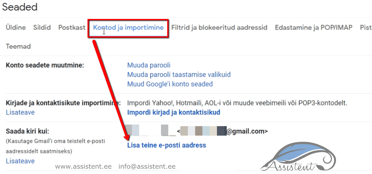 lisa-gmaili-teine-epost - info@assistent.ee +372 5680 0084