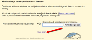 sulge gmail aken - info@assistent.ee +372 5680 0084